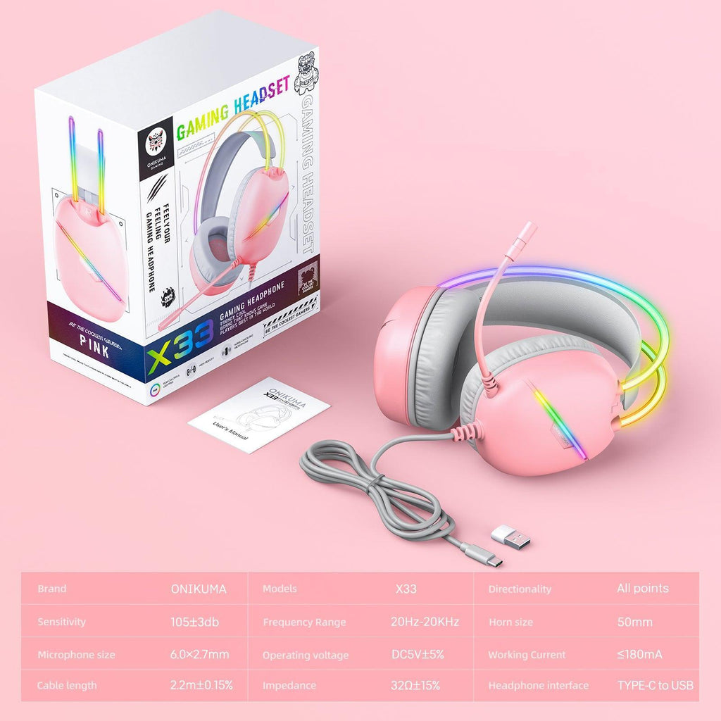 ONIKUMA X33 Gaming Headset Muli-device Compatible Intelligent