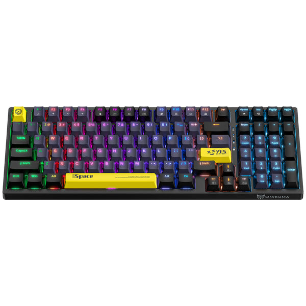 New ONIKUMA G38 Three Color Wired Mechanical Keyboard, 98 Keys Gamer For PC Laptop, Black