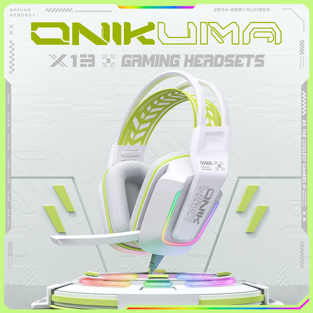 ONIKUMA X13 RGB Gaming Headset - 50mm Drivers, 120° Adjustable Mic
