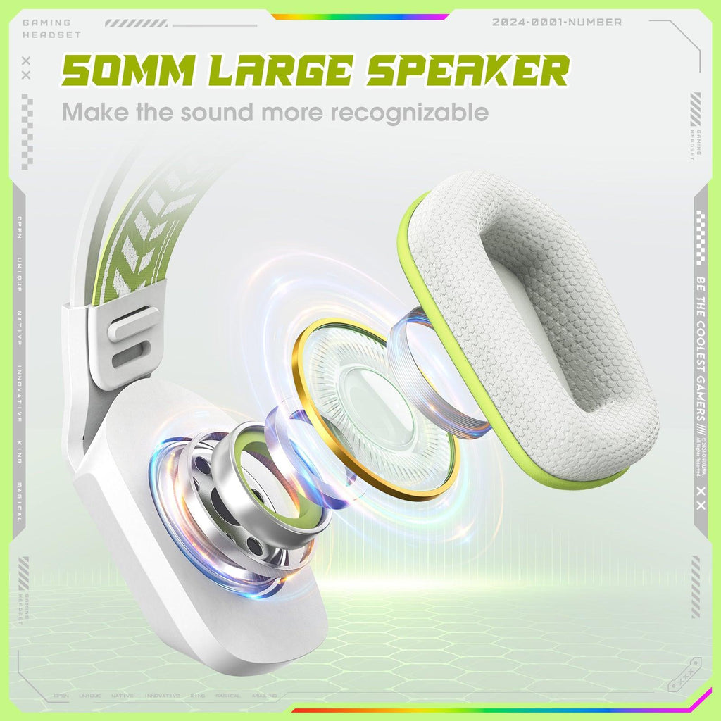 UMI☆　ライトグリーンxs サイズ ONIKUMA X13 RGB Gaming Headset - 50mm Drivers, 120° Adjustable Mic