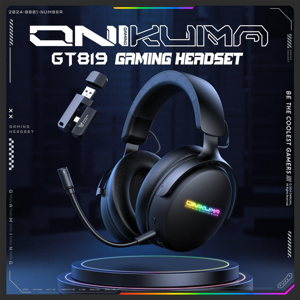 ONIKUMA GT819 Gaming Headset Headworn Bluetooth 3.5mm Socket Device Connetion Wired Wirelss Lightweight E-Sports Headphone