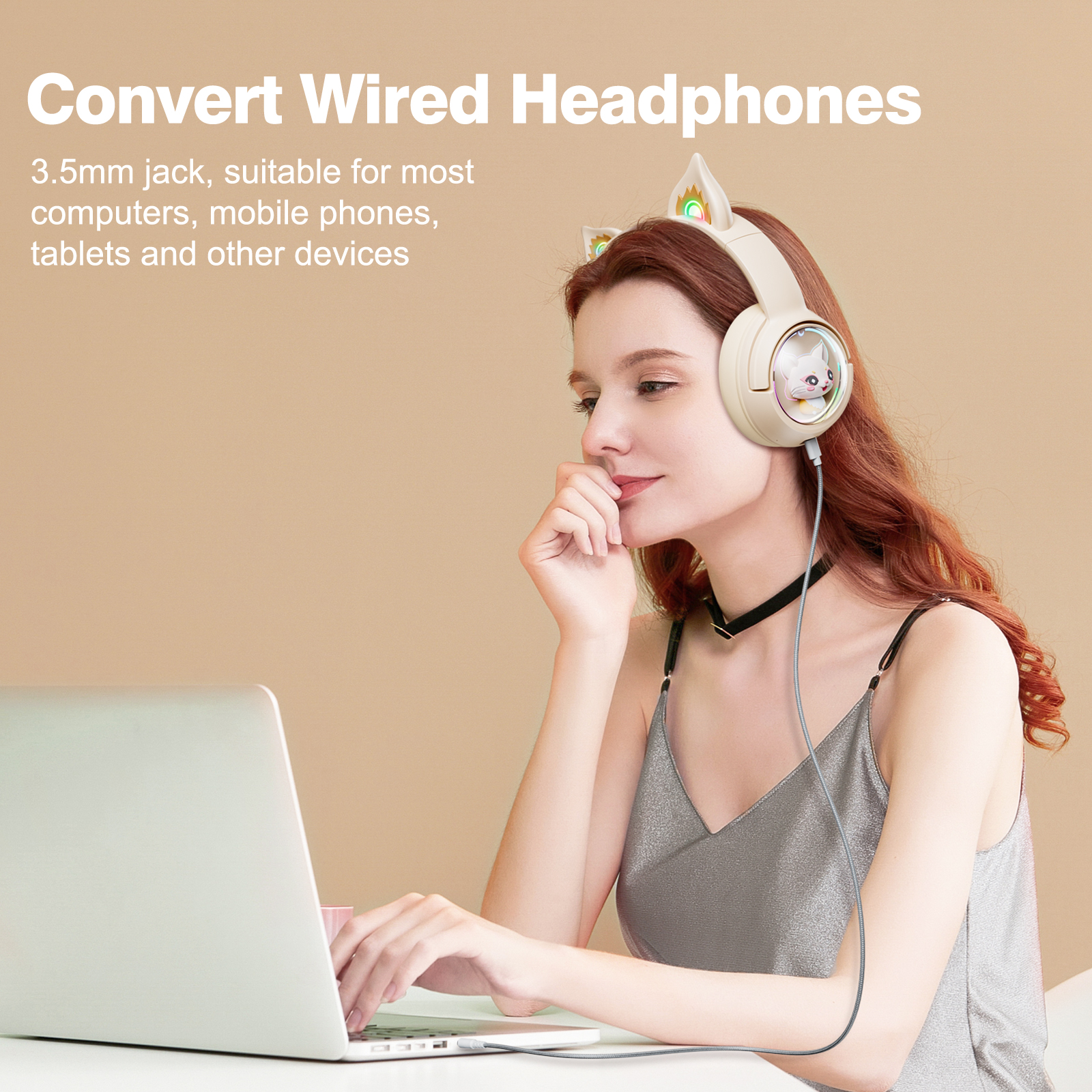 ONIKUMA B5 RGB Cat Ear Bluetooth Wireless Gaming Headset HD Mic Game onikuma-b5-rgb-cat-ear-bluetooth-wireless-gaming-headset-hd-mic-game