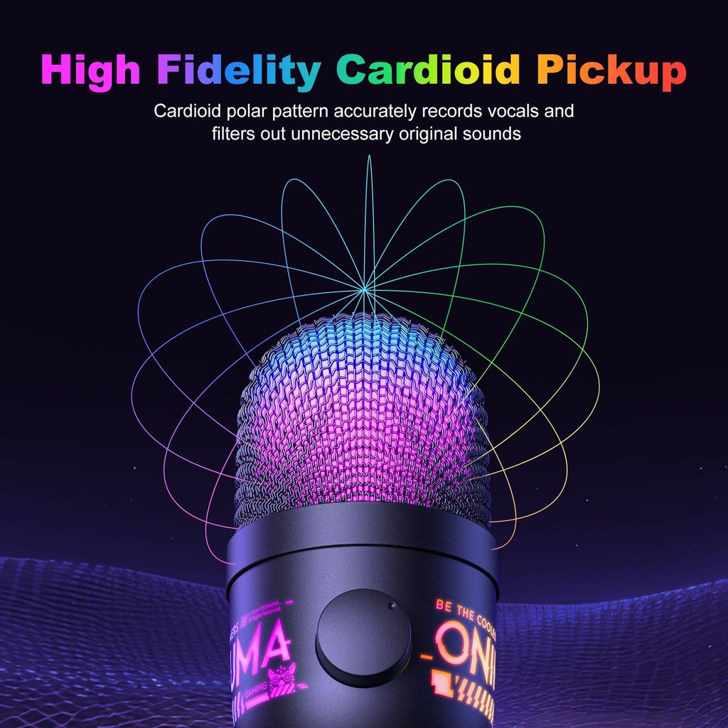 ONIKUMA M930 Studio RGB Microphone with 48KHz Capture & Smart