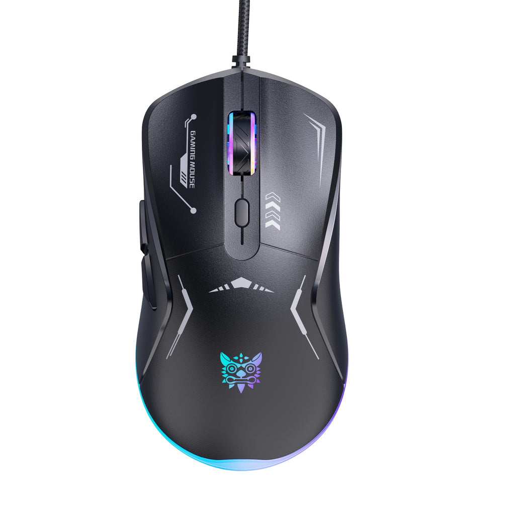 Onikuma CW917 Wired Gaming Mouse, PC Computer Mice USB Mouse with RGB Modes, 4 Adjustable DPI Up to 3600, 6 Buttons Ergonomic Optical Mouse for Windows PC Mac Laptop Gamer