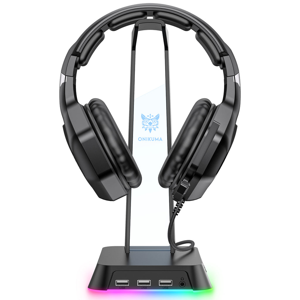 ONIKUMA ST2 RGB Gaming Headphone Stand with 3 USB and 3.5mm AUX Ports – Onikuma Gaming