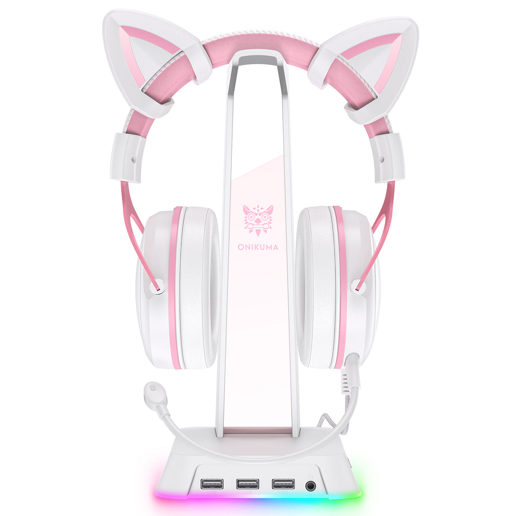 ONIKUMA ST2 RGB Gaming Headphone Stand with USB and AUX