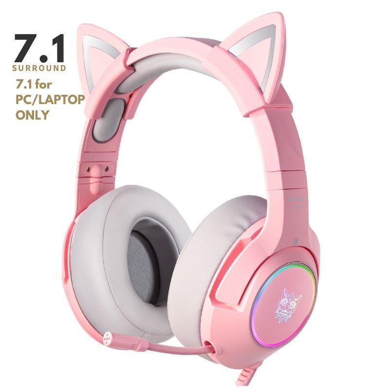 ONIKUMA K9 RGB Stereo Gaming Headset with Cat Ears for PS4, Xbox