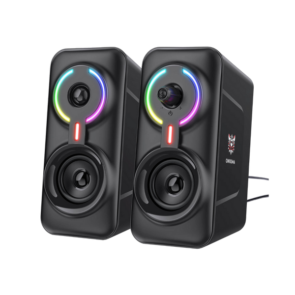 ONIKUMA L6 Gaming Speaker 5W*2 Multimedia Speaker with BT5.0 and AUX Mode HIFI Sound Quality RGB Light for PC Phone