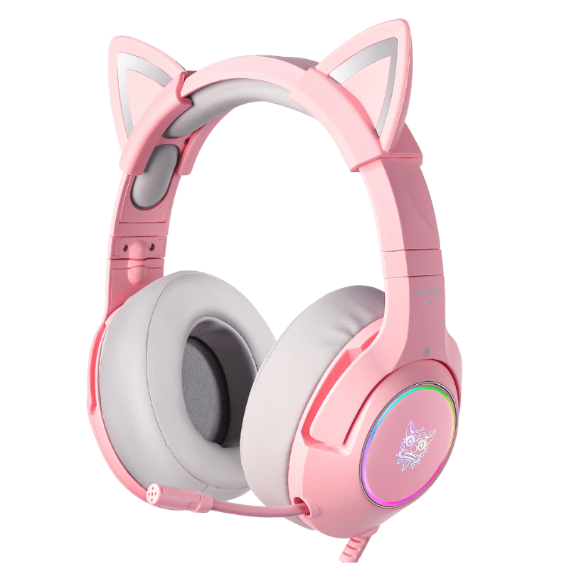 ONIKUMA K9 RGB Stereo Gaming Headset with Cat Ears for PS4, Xbox